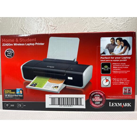 Lexmark Z2420m Wireless Laptop Printer Easy Setup New in Box - Picture 4 of 5